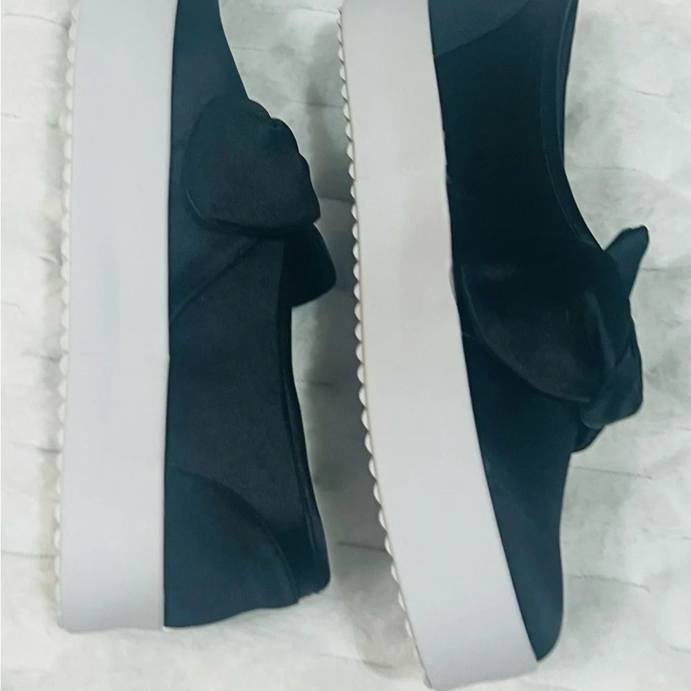 NEW Rebecca Minkoff Satin Black Bow Flats Sneaker, Size 5 - Picture 6 of 8